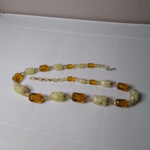 Vintage Large Plastic Bead Necklace Adjustable 24.5 To 26.5 Inches - Picture 1 of 16